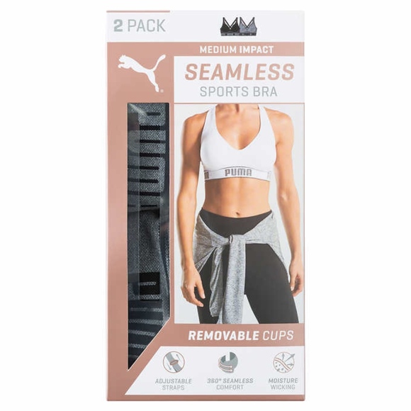 Puma Ladies Seamless Sports Bra - 2 Pack - Picture 4 of 4